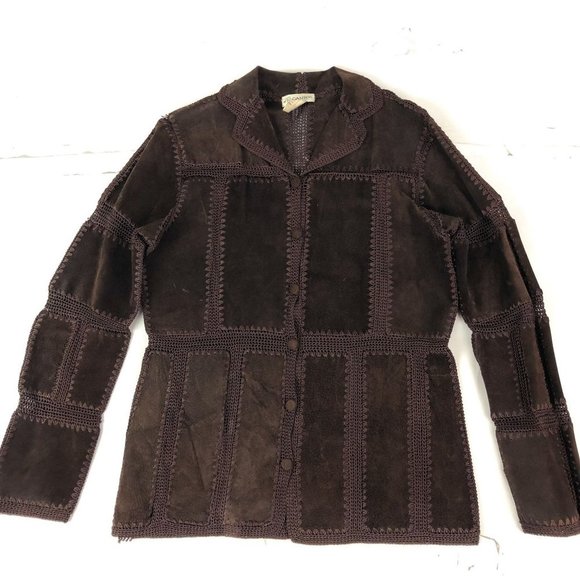Vintage Gantos women's suede leather button down jacket size S - Picture 1 of 7